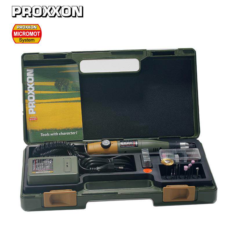 德国PROXXON迷你魔钻磨机套装(送电源磨头及工具箱)