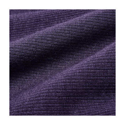 优可丝亲肤人棉拉架2x2罗纹布 40支RC弹力针织坑条布料 罗纹面料