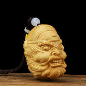 黄杨木雕刻手把件 人物把玩件文玩木挂件钟馗神像 男