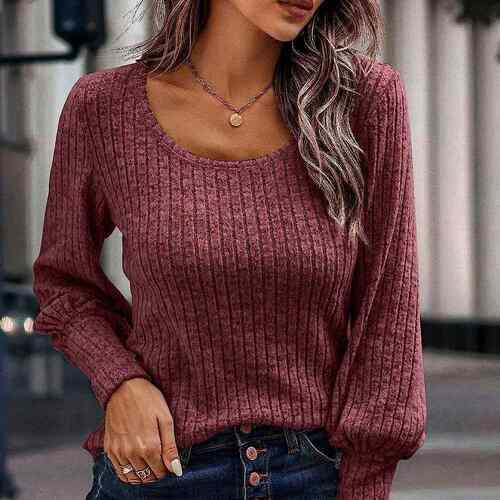 New Style Button Decorated Round Neck Long Sleeve Knitted