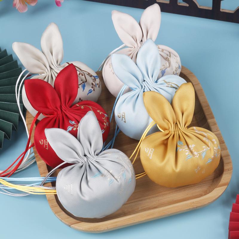 复古香包香囊礼品中国古风刺绣卡通兔子空袋民族风红色老外礼物