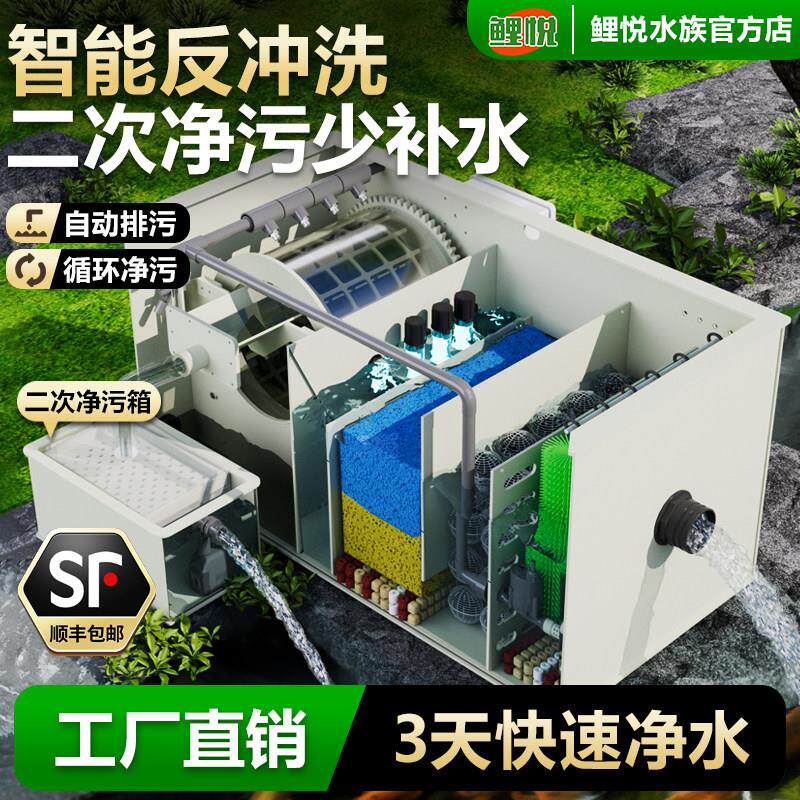 鱼池过滤器转鼓微滤机锦鲤池净水循环系统自动反冲洗户外养殖设备