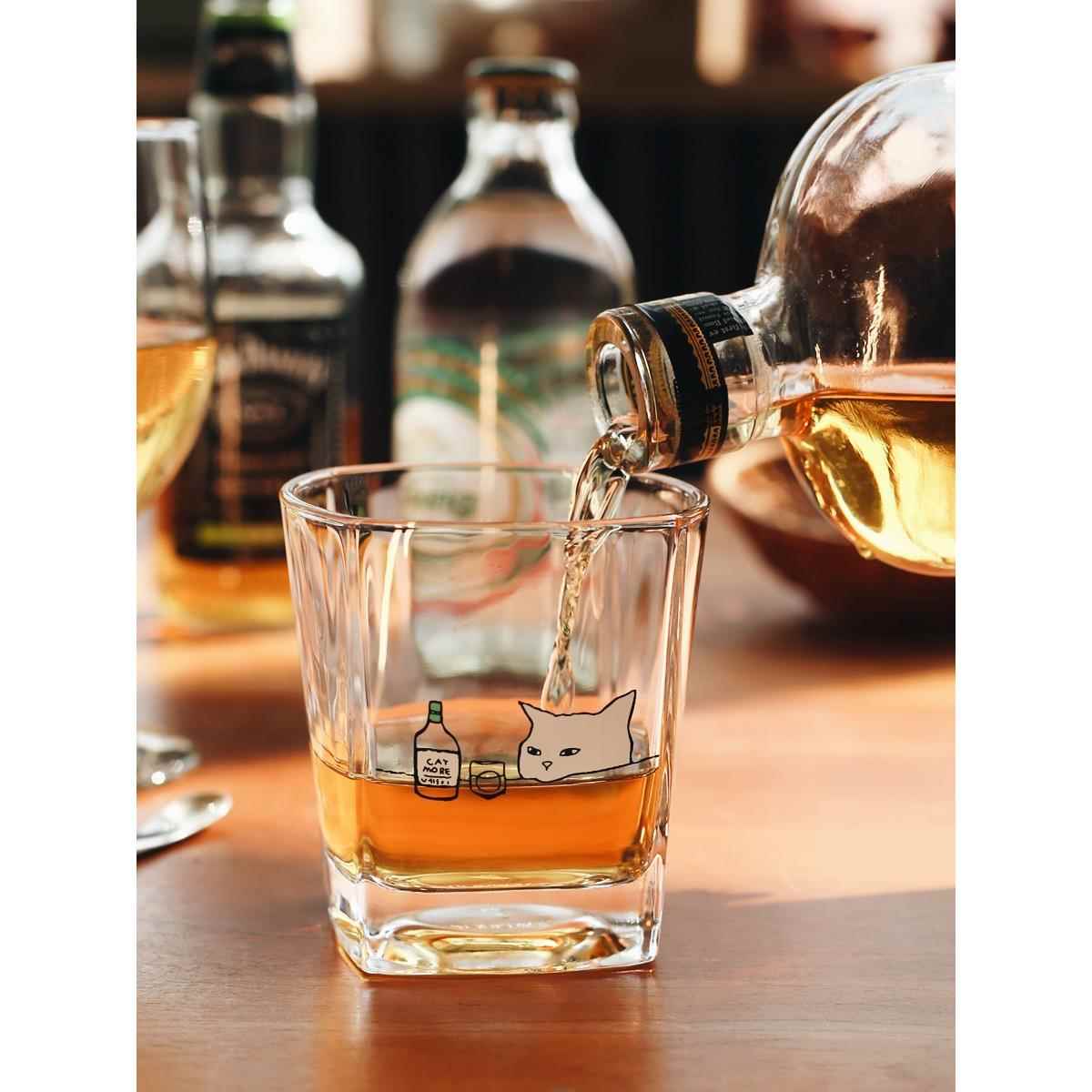 猫多干杯喵酱可爱懒猫耐高温玻璃酒杯咖啡杯果汁杯