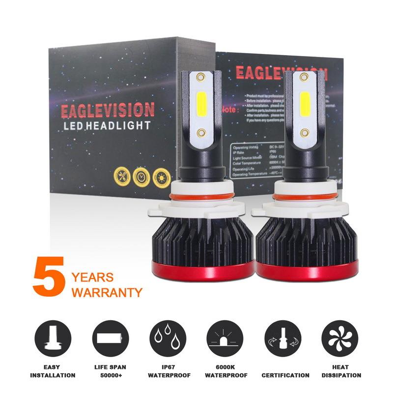 汽车LED大灯灯泡近远一体180W迷你9006/HB4 正白光氙白光 1对两个