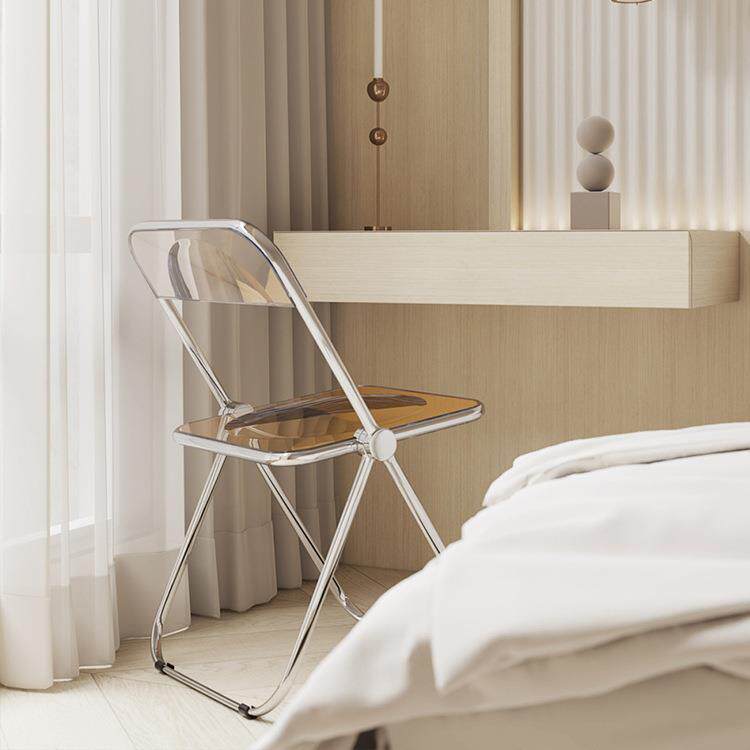 透明椅子网红亚克力餐椅ins凳子时尚拍照服装店咖啡厅化妆折叠椅