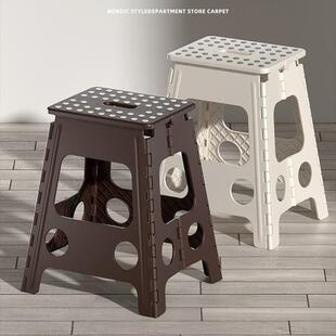 塑料折叠凳简易椅子通用家用餐桌凳省空间户外便携式可叠放高板凳