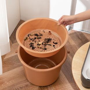 客厅大容量茶渣桶带盖垃圾过滤废水桶功夫茶具配件塑料茶台排水桶