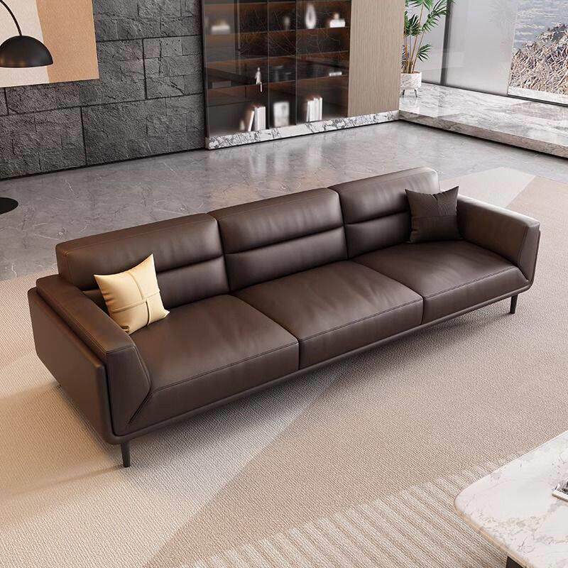 办公真皮沙发层牛皮商务贵宾接待室接待意式直排现代休闲三座
