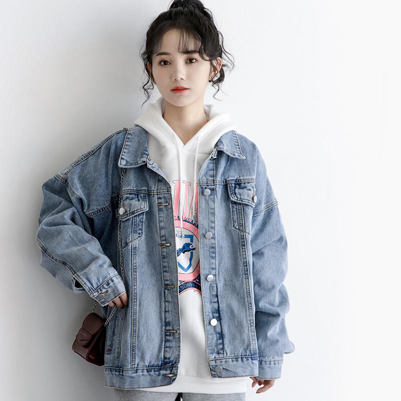 韩国2025新款牛仔外套女早春宽松韩版百搭上衣休闲牛仔服覆古夹克