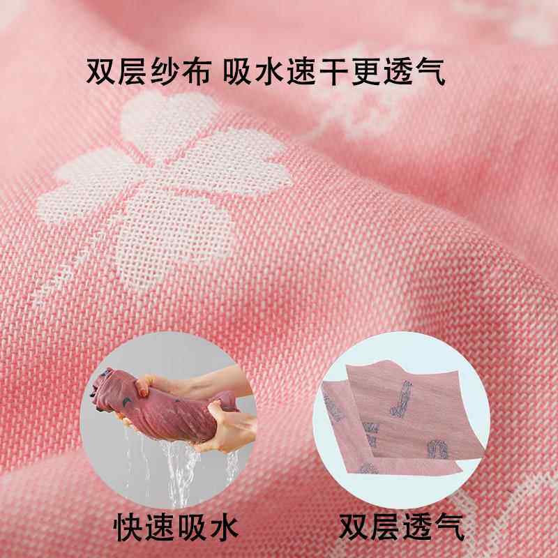 ZQ浴袍棉纱布女成人新浴款睡袍吸水速F75T5J9M干穿式浴可巾中大童