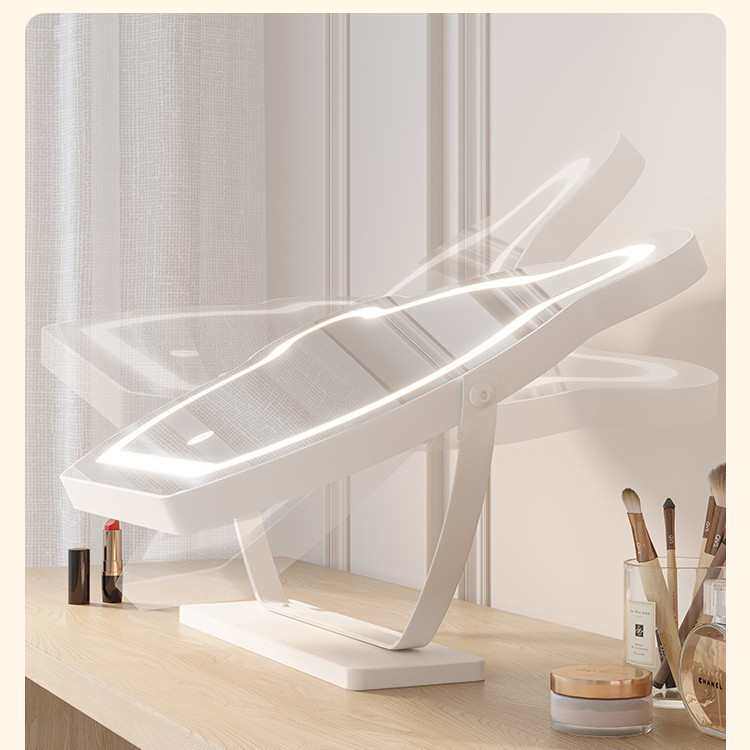 少女心可大号宿舍立式学生台式化妆镜镜子翻转双面梳妆镜公主桌面