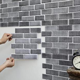 复古青砖墙贴3D立体自粘墙纸背景墙防撞文化砖墙裙防水贴纸装赢朔