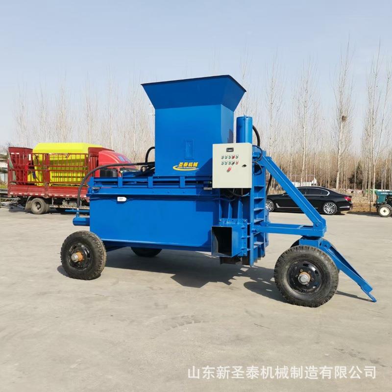 现货可移动式秸秆打包机三缸套袋打包机锯末压块机