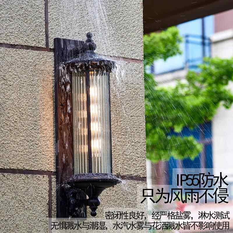 新户外壁灯景款观照直明圆长虹壁防灯饰复古围墙水造型大门厂家销