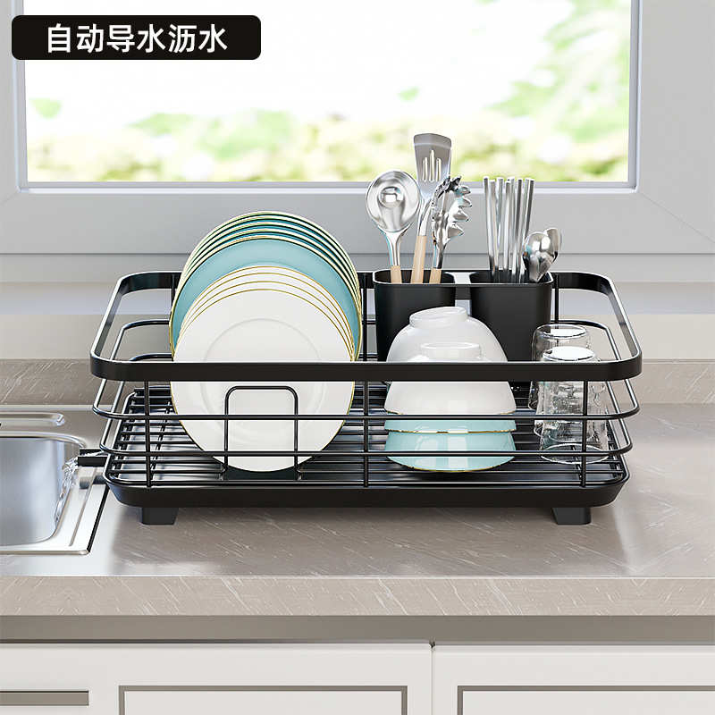 新款碗筷收纳架家用厨房台面收纳沥水碗架单层放碗碟盘筷置物架