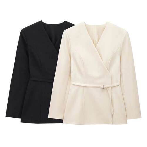 Women's lace up suit jacket