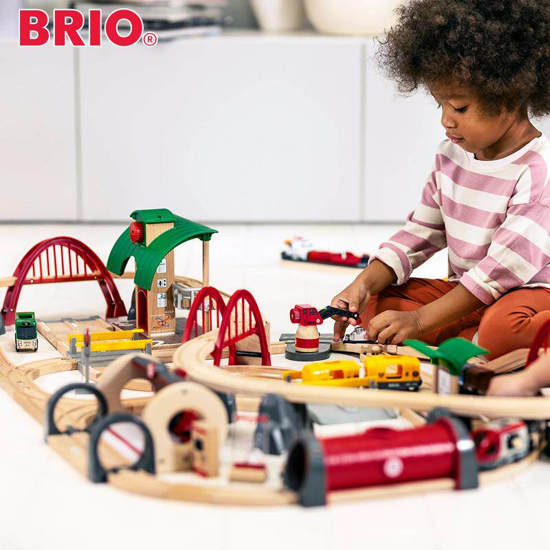 Brio火车轨道玩具声光豪华级轨道套装33052儿童男孩电动玩具车3+