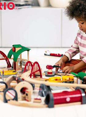 Brio火车轨道玩具声光豪华级轨道套装33052儿童男孩电动玩具车3+