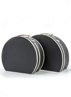 MOON慕空间样板房黑白半月收纳盒衣帽间衣柜收纳箱摆件装饰品软装