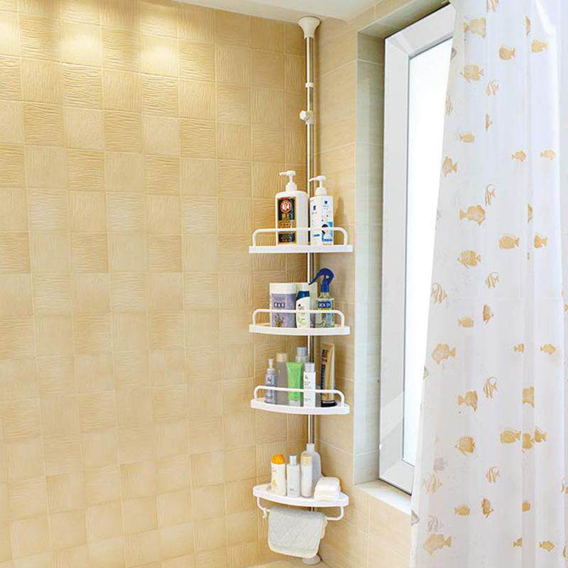 转角置物架免打孔三角浴室架落地卫生间墙角顶天立地分层收纳架子