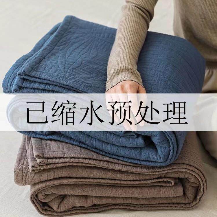 类凉六层纯棉布纱毛巾被A色织全棉毛巾毯单双人空调23-04-62夏盖