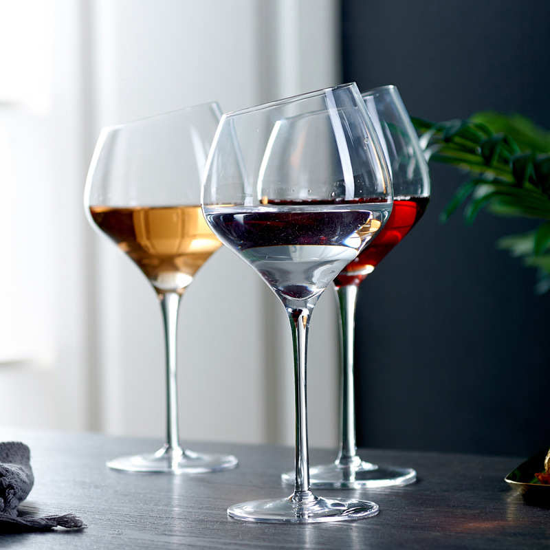 黑红领结红酒杯子勃艮第高脚杯家用红杆北欧轻奢水晶玻璃套装