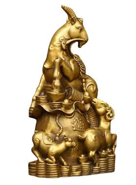 铜肖生羊家居前台桌面装饰QNA品摆工艺实用室内摆件件金钱羊