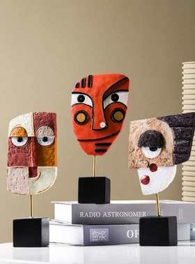 酒柜抽象办公室家居人脸创意ins艺术现代客厅摆件轻奢电视装饰品