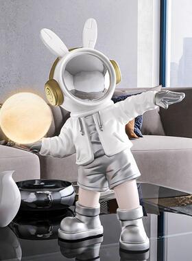 潮儿流宇头航员小夜灯太桌面树脂空人摆件卧室床童房睡眠灯BJ1811