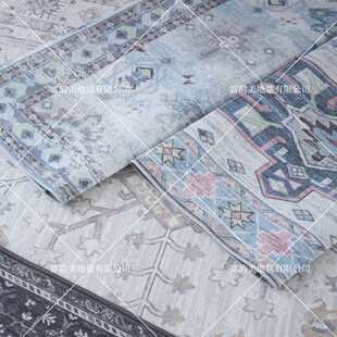 可折叠机洗TPE底比利时绒圈绒客厅卧室复古民族波斯风格地毯