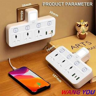 EU US UK Plug Universal Outlet Power Strip Multitap AC Separ