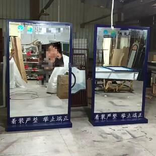 实木仪容镜穿衣镜落地镜学校公司整容镜全身镜单位大厅风纪镜