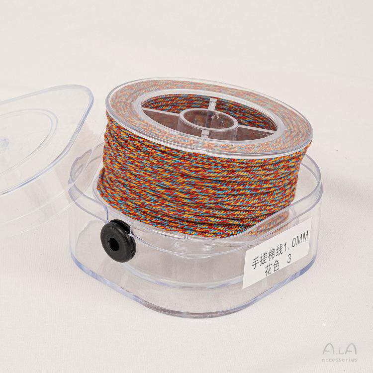 手搓棉线藏式文玩线绳五色线彩绳流苏绳子手工串珠编织棉线材