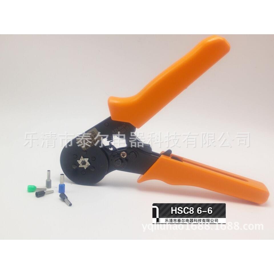 HSC86-6迷你型管型端子压线钳压接钳0.25-6mm平方六角压线钳
