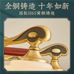 灯新中式客茶厅吊鹿禅意福款512中国风实木楼餐厅书房铜灯家用灯