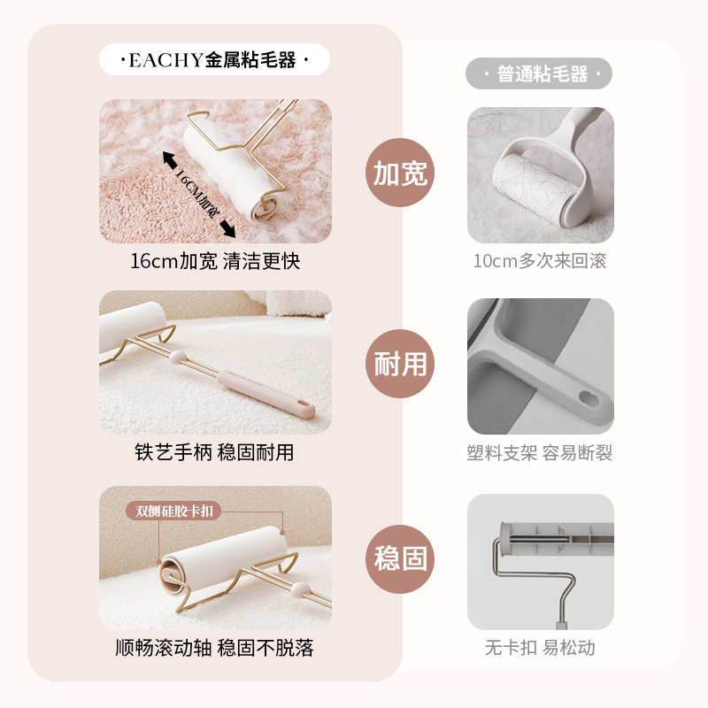 粘毛器滚筒可撕式纸滚刷替换沾毛滚子衣服头发黏猫毛神器粘尘纸