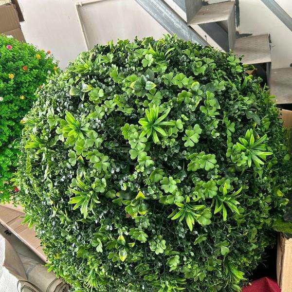 户外绿植井盖遮挡装饰品空心球仿真绿植四叶草草球装饰米兰草球