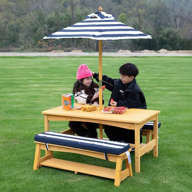 儿童户外室内桌椅子野餐露营地沙滩遮阳伞幼儿园桌子家具套装防晒