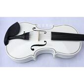 高档普及亮光琴白色全光小提儿童成人初学者练习哑小提琴套乐器特