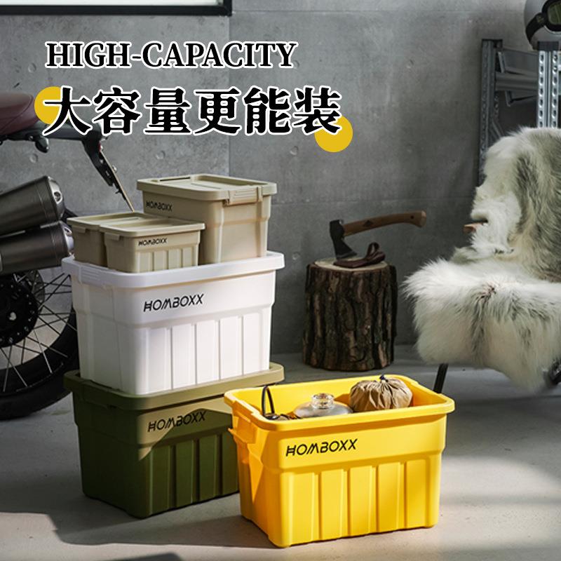 工业风桌面收纳盒加厚大容量户外露营收纳箱车载杂物收纳整理盒