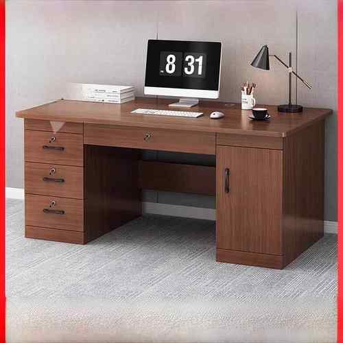 办公桌简约现代家用抽屉柜带锁老板书桌椅组合办公室职员电脑桌子