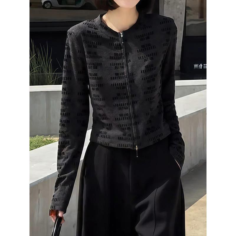 新品2026春秋新款韩版百搭显瘦长袖拉链开衫小外套女洋气百搭T恤