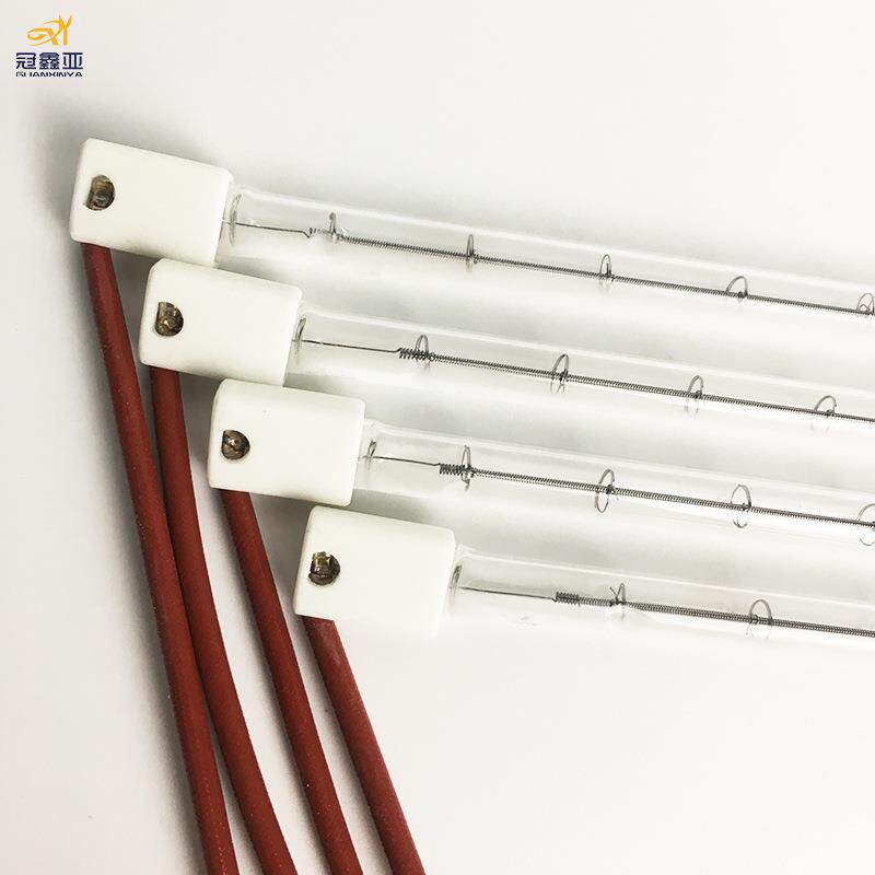 透明石英加热灯管 1.3KW500MM暖风机干燥加热灯 红外线半镀白灯管