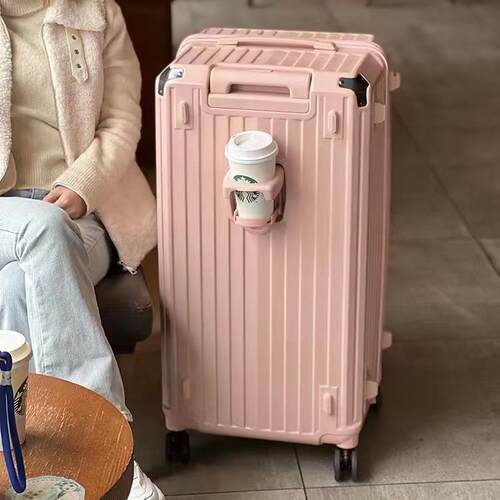 新品加厚款带杯架行李箱学生大容量密码箱女小清新旅行拉杆箱
