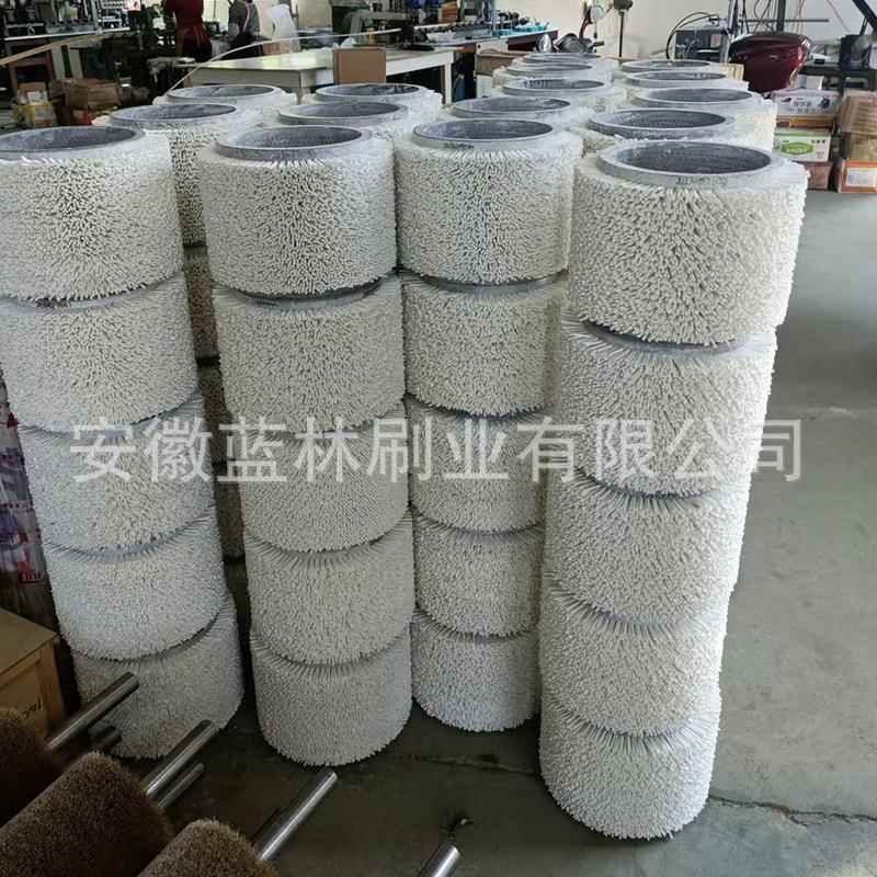 手机玻璃清毛刷辊尼龙丝清洗机抛光滚刷手机盖板3D打磨毛刷轮