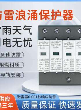 厂家供应腾泰新款交流二级T2浪涌保护器40KA4P电涌保护器防雷击器