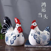 生肖鸡摆件客厅玄关酒柜电视柜装 饰品乔迁新居大公鸡开业桌面摆设