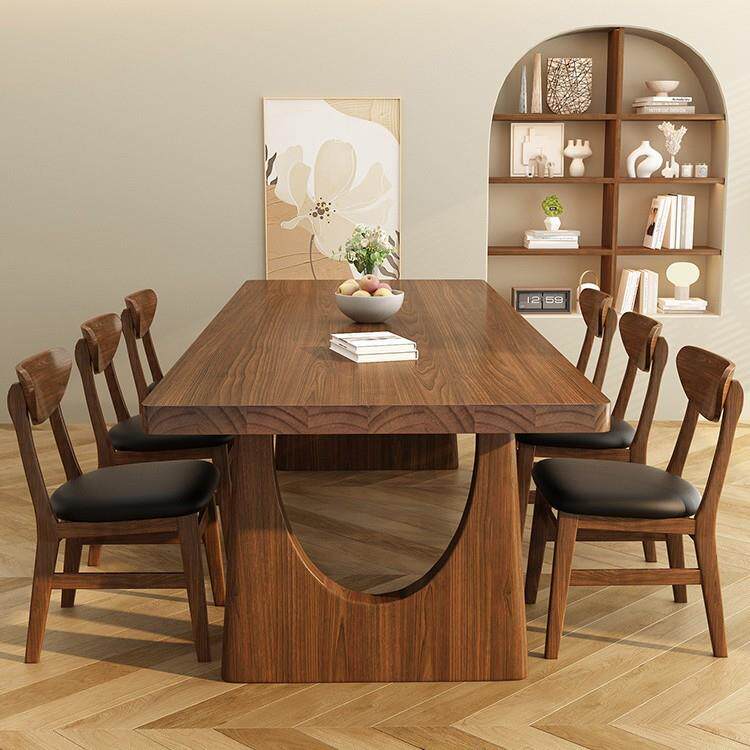 简约现代实木餐桌小户型家用长方形吃饭桌餐厅客厅大长书桌工作台