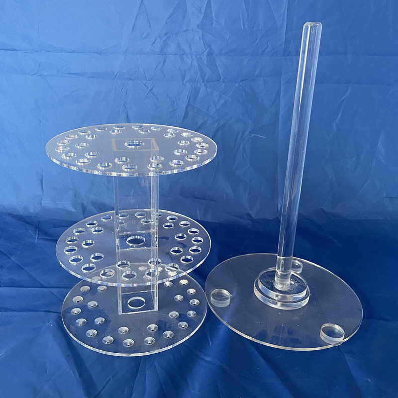 有机玻璃圆盘吸管架立式可旋转刻度移液管架实验室仪器用厂家批发