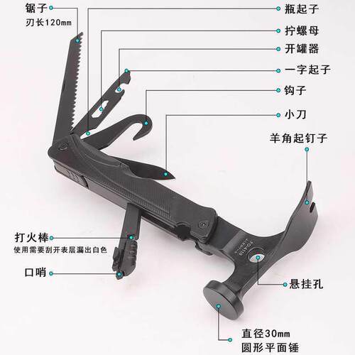 福冈羊多角锤户外露营功能子工具钉天地幕锤锤帐???户外篷迷你小